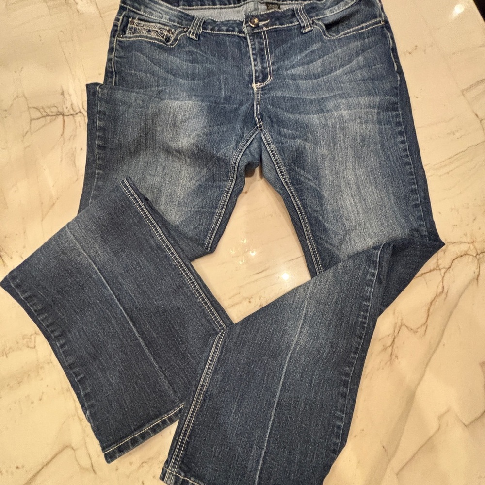 ZCO Women's Flare Jeans in Classic Blue